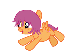 Size: 1024x743 | Tagged: safe, artist:star-is-nonbinary, derpibooru exclusive, imported from derpibooru, scootaloo, pegasus, pony, alternate cutie mark, alternate hairstyle, alternate universe, female, filly, flying, foal, open mouth, scootaloo can fly, simple background, solo, spread wings, transparent background, wings