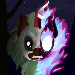 Size: 3809x3809 | Tagged: safe, artist:rdt727, imported from derpibooru, cinder glow, summer flare, kirin, nirik, fanfic, fanfic art, fanfic cover, phantom of the opera, solo, vector