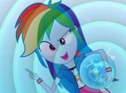 Size: 970x719 | Tagged: safe, edit, edited screencap, imported from derpibooru, screencap, rainbow dash, human, equestria girls, equestria girls (movie), ball, command, cute, dreamworks face, female, hypnosis, hypnotized, mind control, obey, rainbow, spiral, swirly eyes