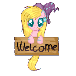 Size: 300x300 | Tagged: safe, artist:angellightyt, imported from derpibooru, oc, oc only, earth pony, pony, animated, base used, earth pony oc, gif, hat, levitation, magic, sign, simple background, smiling, solo, telekinesis, transparent background, wizard hat