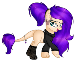 Size: 2849x2301 | Tagged: safe, artist:angellightyt, imported from derpibooru, oc, oc only, cat, cat pony, original species, base used, clothes, ear piercing, glasses, piercing, simple background, smiling, solo, transparent background