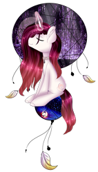 Size: 2283x4027 | Tagged: safe, artist:angellightyt, imported from derpibooru, oc, oc only, pony, unicorn, dreamcatcher, eyes closed, glowing, glowing horn, horn, magic, simple background, solo, telekinesis, transparent background, unicorn oc