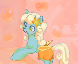 Size: 2889x2377 | Tagged: safe, imported from ponybooru, serena, earth pony, pony, fairy wings, female, flower, flower in hair, mare, saddle, simple background, solo, standing, tack, wings