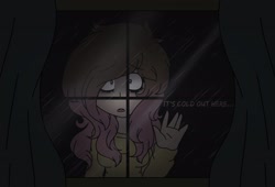 Size: 2252x1528 | Tagged: safe, artist:amayamizumivt, imported from derpibooru, fluttershy, human, fanfic:let her in, female, humanized, solo, window