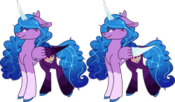 Size: 2355x1377 | Tagged: safe, artist:musical-medic, imported from derpibooru, izzy moonbow, alicorn, pony, alicornified, alternate design, g5, izzycorn, race swap, simple background, solo, species swap, transparent background