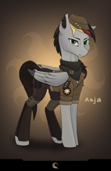 Size: 1320x2040 | Tagged: safe, artist:callsign-echo, imported from derpibooru, oc, oc:anja snow, pegasus, equestria at war mod, 2020, clothes, female, general, mare, military uniform, old art, paratrooper, pegasus oc, uniform, wings