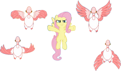 Size: 1169x683 | Tagged: safe, artist:pascalmulokozi2, edit, edited screencap, imported from derpibooru, screencap, fluttershy, bird, flamingo, pegasus, pony, the ending of the end, female, flying, mare, not a vector, simple background, solo, transparent background