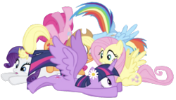 Size: 800x456 | Tagged: safe, artist:benpictures1, imported from ponybooru, applejack, fluttershy, pinkie pie, rainbow dash, rarity, twilight sparkle, alicorn, earth pony, pegasus, pony, unicorn, power ponies (episode), applejack's hat, clothes, cowboy hat, cute, dashabetes, diapinkes, flower on ear, hat, jackabetes, mane six, raribetes, shyabetes, twiabetes, twilight sparkle (alicorn)