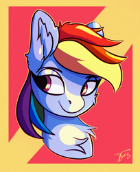 Size: 1962x2400 | Tagged: safe, artist:tyleks, imported from derpibooru, rainbow dash, pegasus, pony, cute, female, g4, mare, simple background, smiling, solo, solo female