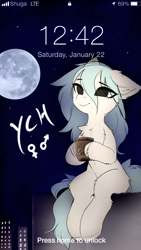 Size: 2160x3840 | Tagged: safe, artist:empress-twilight, imported from derpibooru, oc, pony, background, commission, female, floppy ears, moon, mug, solo, your character here
