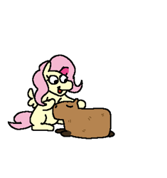 Size: 1536x1632 | Tagged: safe, artist:punkittdev, imported from derpibooru, fluttershy, pegasus, pony, capybara, cute, eyes closed, female, lying down, mare, open mouth, open smile, petting, prone, simple background, sitting, smiling, solo, still frame, transparent background