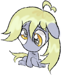 Size: 387x439 | Tagged: safe, artist:anonymare, imported from derpibooru, derpy hooves, pegasus, pony, cute, derpabetes, floppy ears, simple background, solo, white background