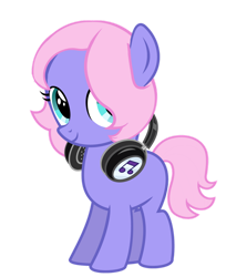 Size: 800x980 | Tagged: safe, artist:ridingonrainbows, imported from derpibooru, amethyst beat, 2018, female, filly, foal, headphones, music notes, older, older amethyst beat, simple background, solo, transparent background