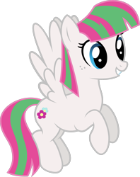 Size: 3001x3798 | Tagged: safe, artist:starryshineviolet, imported from derpibooru, blossomforth, pegasus, pony, a hearth's warming tail, female, flying, high res, mare, simple background, smiling, solo, spread wings, transparent background, vector, wings