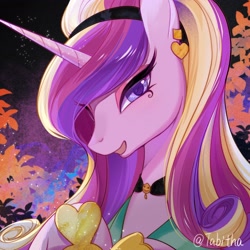 Size: 2048x2048 | Tagged: safe, artist:tabithaqu, imported from derpibooru, princess cadance, alicorn, pony, bust, female, mare, portrait, solo