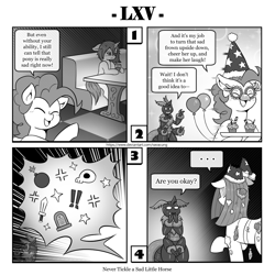 Size: 1200x1200 | Tagged: safe, artist:vavacung, imported from derpibooru, pinkie pie, queen chrysalis, changeling, earth pony, insect, moth, unicorn, comic:out of chrysalis, comic, female, pinkamena diane pie, species swap