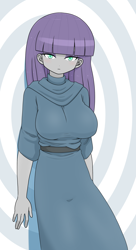 Size: 1668x3063 | Tagged: safe, artist:batipin, imported from derpibooru, maud pie, human, equestria girls, breasts, busty maud pie, clothes, dress, female, looking at you, solo