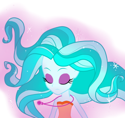 Size: 1024x964 | Tagged: safe, artist:lovemonsterhigh123, imported from twibooru, oc, oc:beam screws, clothes, dress, element of serenity, eyes closed, eyeshadow, image, jewelry, makeup, necklace, png, vector
