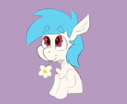Size: 1758x1436 | Tagged: safe, artist:galaxysquid, imported from derpibooru, oc, oc only, oc:jimm, earth pony, pony, flower, flower in mouth, male, mouth hold, purple background, simple background, solo