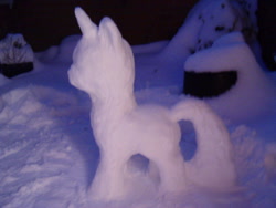 Size: 640x480 | Tagged: artist needed, safe, imported from derpibooru, cold, ice, irl, netherlands, night, photo, snow, snow sculpture, snowpony, white, winter