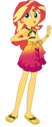 Size: 1900x4612 | Tagged: safe, artist:gmaplay, imported from derpibooru, sunset shimmer, human, equestria girls, equestria girls series, x marks the spot, beach shorts swimsuit, belly button, clothes, female, simple background, solo, sunset shimmer's beach shorts swimsuit, swimsuit, transparent background