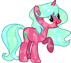 Size: 8132x7214 | Tagged: safe, artist:shootingstarsentry, imported from derpibooru, oc, oc only, oc:emerald aura, crystal pony, pony, unicorn, absurd resolution, crystal unicorn, female, mare, simple background, solo, transparent background