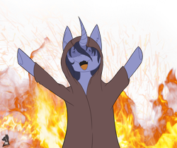 Size: 3100x2600 | Tagged: safe, imported from derpibooru, oc, oc only, unicorn, crappy art, fire, ponysona, shitposting, simple background, solo, transparent background