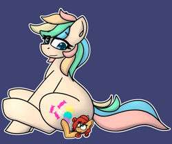 Size: 3992x3336 | Tagged: safe, artist:askhypnoswirl, imported from derpibooru, oc, oc:candy sparkles, oc:soft melody, pony, butt crush, female, mare, sitting on person, sitting on pony