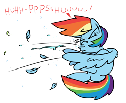 Size: 9408x7648 | Tagged: artist needed, safe, imported from derpibooru, rainbow dash, pegasus, pony, backwards, blowing, feather, funny, humor, movement, mucus, nostrils, particles, png, simple background, sneezing, snot, solo, transparent background, wings