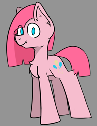 Size: 1012x1318 | Tagged: safe, artist:cotarsis, imported from derpibooru, pinkie pie, earth pony, pony, chest fluff, ear fluff, fangs, gray background, looking at you, pinkamena diane pie, simple background, sketch, smiling, smiling at you, solo