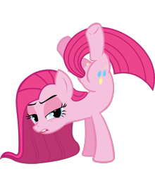 Size: 981x1116 | Tagged: safe, artist:retroponybro, imported from derpibooru, pinkie pie, earth pony, pony, magical mystery cure, base used, butt, female, full body, long mane, mare, pinkamena diane pie, plot, simple background, solo, three quarter view, transparent background, vector