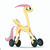 Size: 1024x1024 | Tagged: safe, generator:bing ai, imported from derpibooru, fluttershy, original species, wheelpone, ai content, ai generated, long neck, machine learning generated, mane, segway, simple background, solo, species swap, tail, vehicle, wat, wheel, white background, wings