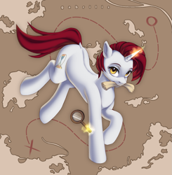 Size: 1209x1236 | Tagged: safe, artist:gabrilis, imported from derpibooru, oc, oc:snowy, pony, unicorn, magic, map, solo