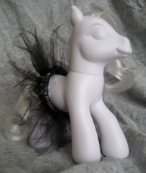 Size: 843x1000 | Tagged: safe, imported from derpibooru, photographer:noelle23, earth pony, pony, blank, clothes, customized toy, g3, irl, photo, smiling, solo, tail, toy, tutu