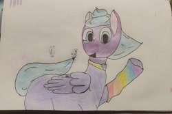 Size: 2701x1800 | Tagged: safe, artist:refinity, imported from derpibooru, oc, oc only, pegasus, pony, drawing, photo, solo, traditional art