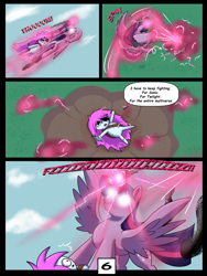 Size: 7500x10000 | Tagged: safe, artist:chedx, imported from derpibooru, twilight sparkle, alicorn, comic:learning with pibby glitch battles, comic, commission, crossover, fight, multiverse, pibby, twilight sparkle (alicorn)