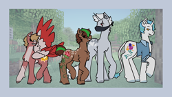 Size: 4998x2833 | Tagged: safe, artist:hederacea, imported from derpibooru, earth pony, pegasus, pony, unicorn, ethoslab, grian, mcyt, ponified, scott smajor, smallishbeans