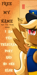 Size: 2715x5494 | Tagged: safe, artist:lincolnbrewsterfan, derpibooru exclusive, imported from derpibooru, pegasus, pony, angry, battle stance, colored wings, crying, cute, determination, determined, determined face, envelope, equestria font, female, glare, gradient background, hat, highlights, letter, looking at you, mail, mailmare hat, mailmare uniform, mailpony, mare, mouthpiece, movie accurate, multicolored mane, multicolored tail, narrowed eyes, nc-tv signature, op has a point, red eyes, shading, shadow, shrunken pupils, solo, striped mane, striped tail, swift reply, tail, tears of anger, tears of pain, teary eyes, telegram pony is not amused, text, two toned wings, unamused, vent art, wings