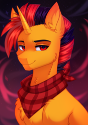 Size: 3000x4290 | Tagged: safe, artist:pesty_skillengton, imported from derpibooru, oc, oc:selest light, pony, unicorn, bust, male, portrait, solo, stallion