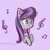 Size: 525x525 | Tagged: safe, artist:flutterberrypie, imported from derpibooru, octavia melody, pony, bowtie, chest fluff, cute, ear fluff, female, music notes, purple background, simple background, tavibetes, treble clef