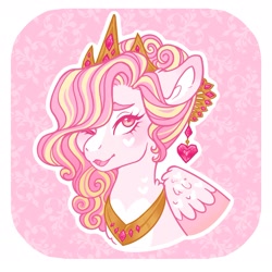 Size: 2057x2057 | Tagged: safe, artist:merviellee, imported from derpibooru, oc, oc only, pegasus, pony, bust, magical lesbian spawn, offspring, parent:fleur-de-lis, parent:princess luna, solo