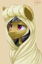 Size: 2690x4085 | Tagged: safe, artist:ryanmandraws, imported from derpibooru, daring do, bust, clothes, covered, female, headscarf, mare, scarf, solo