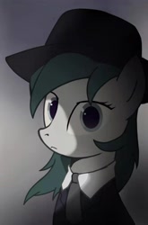 Size: 1120x1692 | Tagged: safe, imported from derpibooru, oc, oc:夜斓, earth pony, clothes, gray background, looking at you, necktie, simple background, solo, suit