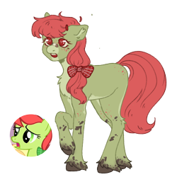 Size: 1000x1000 | Tagged: safe, artist:kazmuun, imported from derpibooru, peachy sweet, earth pony, pony, apple family member, female, mare, simple background, solo, transparent background, twitterina design