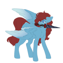 Size: 1280x1280 | Tagged: safe, artist:kazmuun, imported from derpibooru, oc, oc:sugarblade, pegasus, pony, female, knife, mare, mouth hold, simple background, solo, transparent background