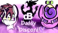 Size: 1920x1080 | Tagged: safe, artist:amazin-a, imported from derpibooru, discord, screwball, oc, oc:dbpony, draconequus, pony, 2013, artifact, brony music, cover art, daddy discord, female, link in description, male, mare, nostalgia, stallion, youtube link