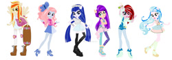 Size: 1024x360 | Tagged: safe, artist:lovemonsterhigh123, imported from twibooru, oc, oc:angle tableed, oc:cake drops, oc:kim fluit, oc:print splash, oc:purple peace, oc:wish rhythm, image, needs more jpeg