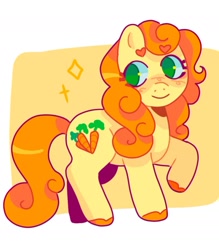 Size: 1327x1513 | Tagged: safe, artist:ariariari.png, imported from derpibooru, carrot top, golden harvest, earth pony, pony, female, mare, smiling, solo, sparkles