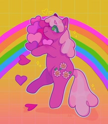 Size: 1440x1657 | Tagged: safe, artist:ariariari.png, imported from derpibooru, cheerilee, earth pony, pony, heart, rainbow, solo, valentine's day card