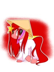 Size: 720x960 | Tagged: safe, artist:diniarvegafinahar, imported from derpibooru, earth pony, pony, asian conical hat, female, hat, mare, nation ponies, ponified, simple background, solo, stars, vietnam, white background